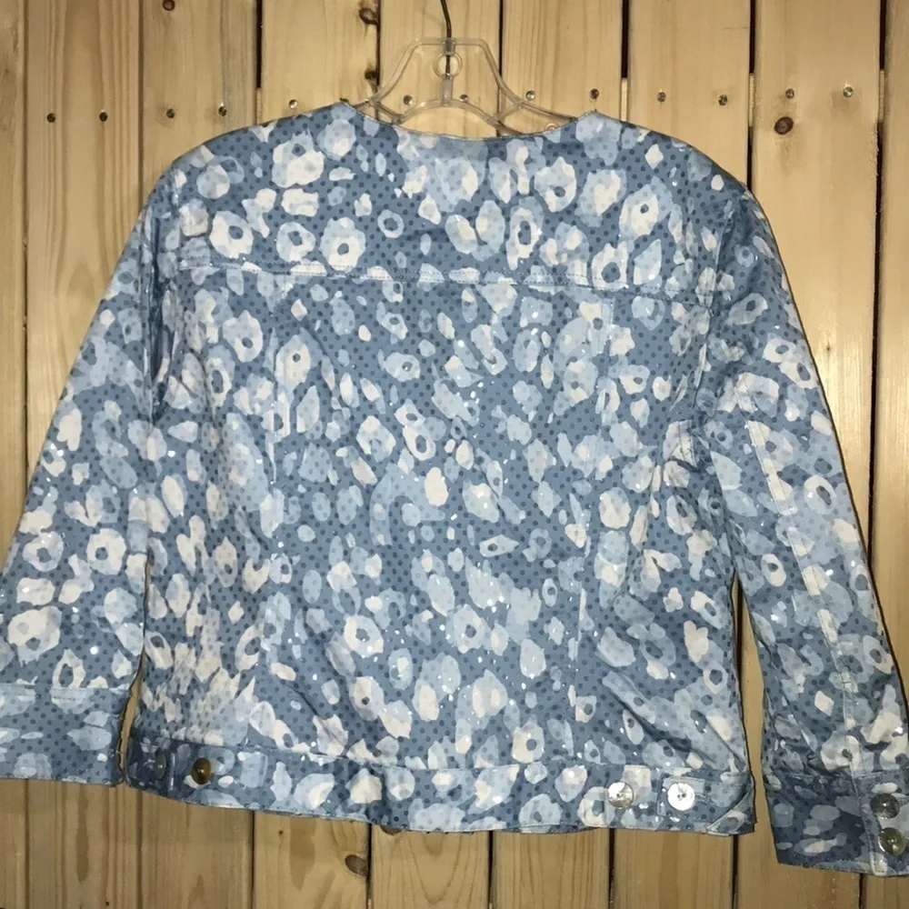 Ruby Rd. Blue White Jacket 8P - Picture 5 of 5